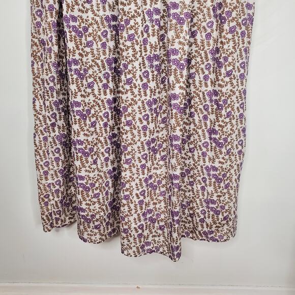 Daughters of India Binita Maxi Dress Purple Floral 100% Cotton Size Small NEW - Picture 8 of 14